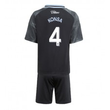Aston Villa Ezri Konsa #4 Bortedraktsett Barn 2025-26 Kortermet (+ korte bukser)